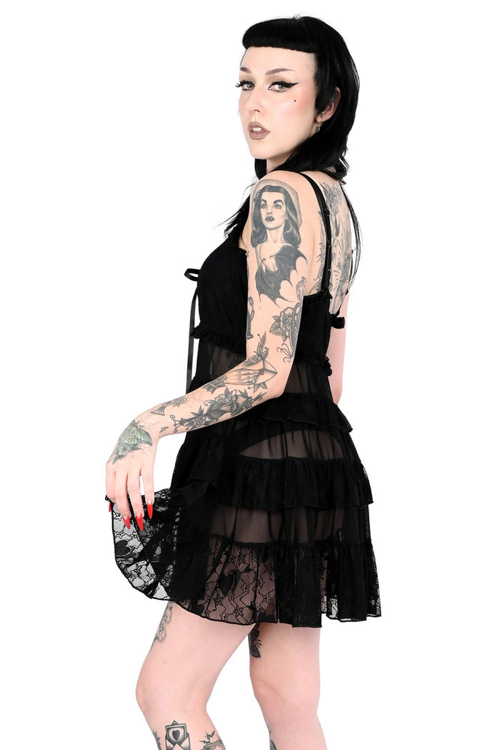 lolita sheer babydoll dress for women