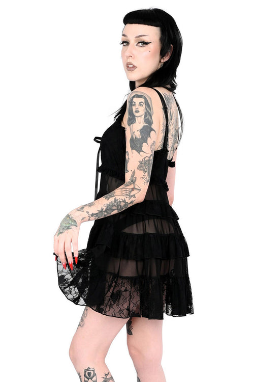 lolita sheer babydoll dress for women