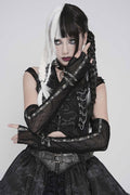 spiked long gloves