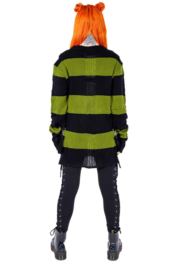 Amalric Jumper Sweater [Black/Green] - mens tops - VampireFreaks - Poizen Industries