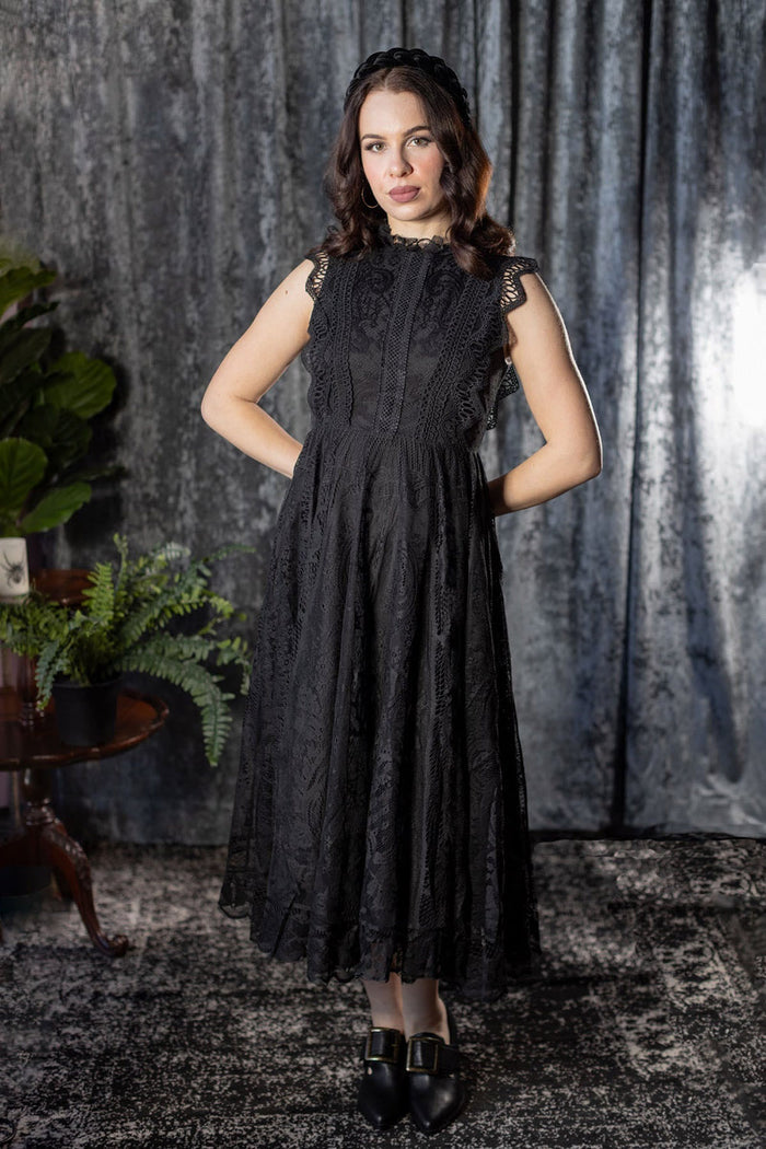 black gothic lace dress