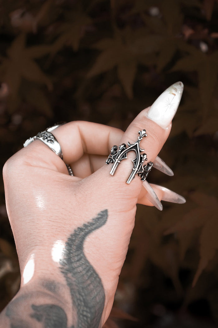 stainless steel vintage inspired ring