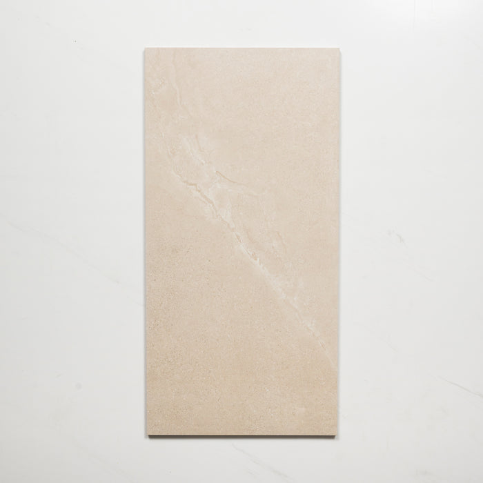 Single No Hand Ardenne Beige Travertine Look Porcelain Tile P4 300×600mm TURBE3 - The Blue Space