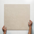 Single With Hand Ardenne Grey Travertine Look Porcelain Tile P4 600×600mm TURGR4 - The Blue Space