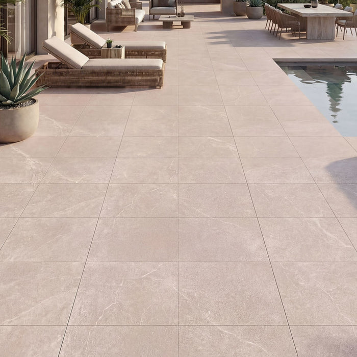 Lifestyle Ardenne Grey Travertine Look Porcelain Tile P4 600×600mm TURGR4 - The Blue Space