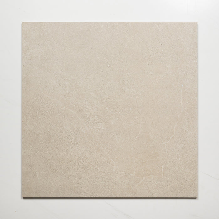 Single No Hand Ardenne Grey Travertine Look Porcelain Tile P4 600×600mm TURGR4 - The Blue Space