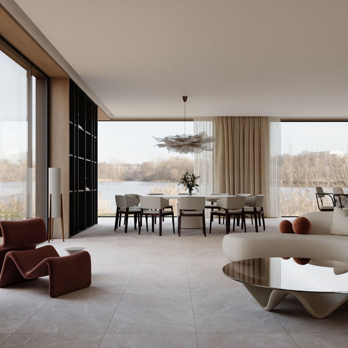 Lifestyle Ardenne Ivory Travertine Look Porcelain Tile P4 600×600mm TURIV4 - The Blue Space