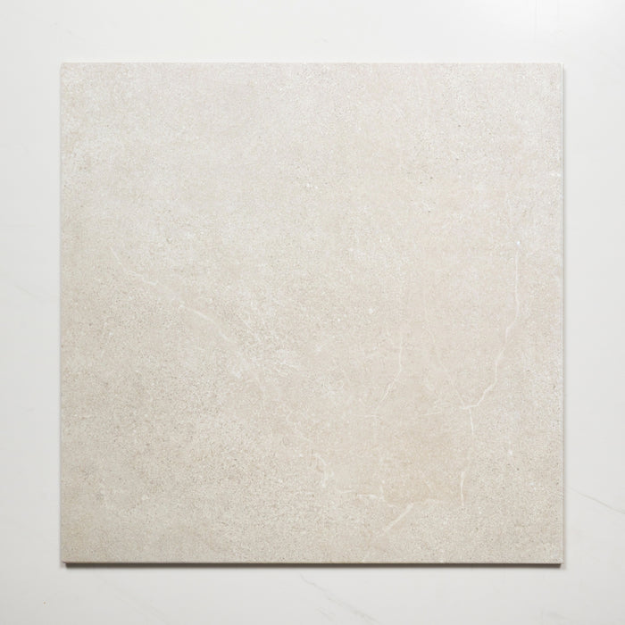 Single No Hand Ardenne Ivory Travertine Look Porcelain Tile P4 600×600mm TURIV4 - The Blue Space
