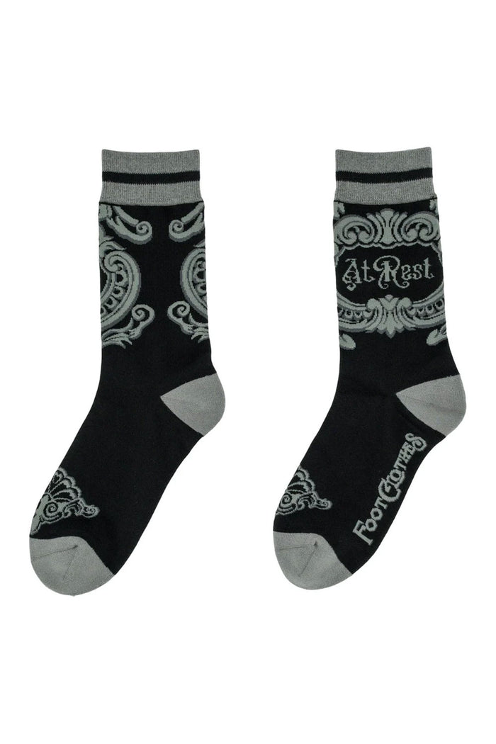 emo grunge black crew socks