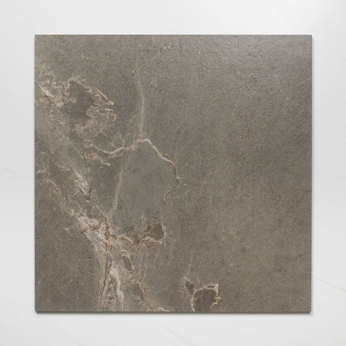 Single No Hand Auralis Grey Brown Honed Porcelain Tile 600 x 600mm 6ARDASH - The Blue Space