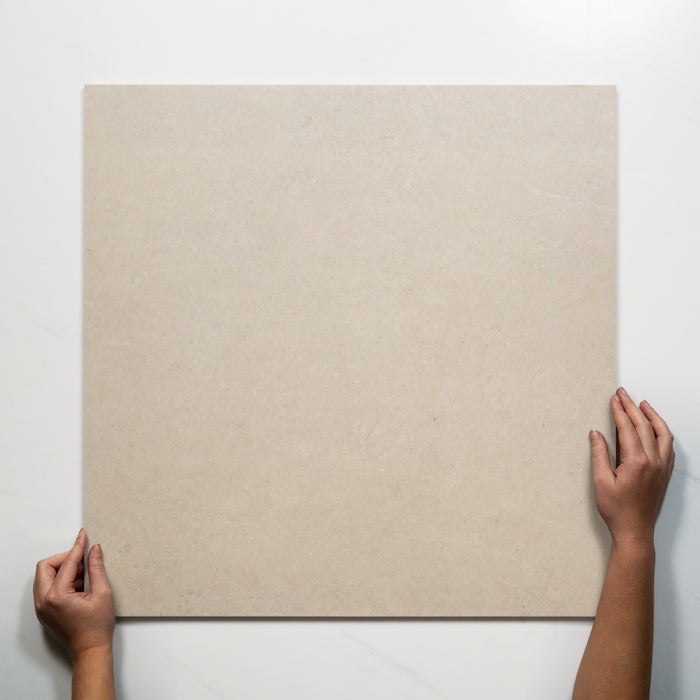 Single With Hand Avedon Chalk Limestone Look Porcelain Outdoor Tile P5 600×600mm PROCHA5 - The Blue Space