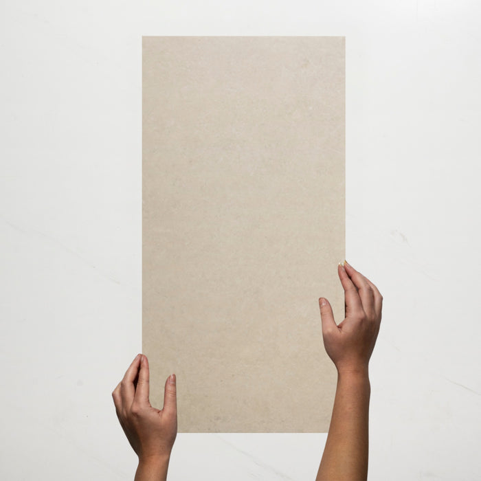 Single With Hand Avedon Chalk Limestone Look Porcelain Tile P3 300×600mm PROCHA3 - The Blue Space