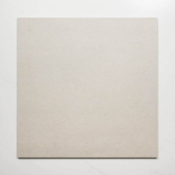 Single No Hand Avedon White Limestone Look Porcelain Tile P3 600×600mm PROWHI4 - The Blue Space