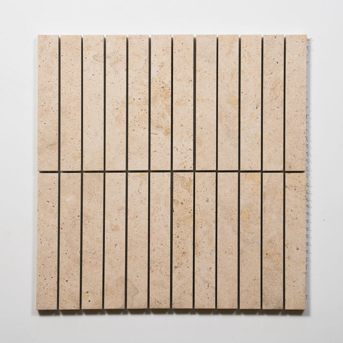 No Hand Avorio Cream Travertine Look Matte Porcelain Kit Kat Mosaic Tile CLAIVTGMOS - The Blue Space