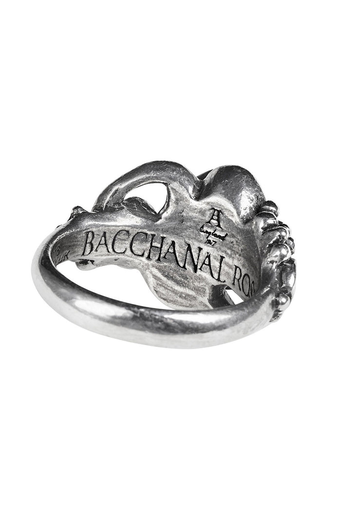 dark black rose pewter ring