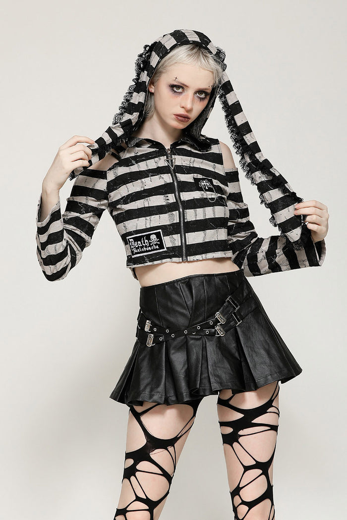 womens cropped emo girl hoodie