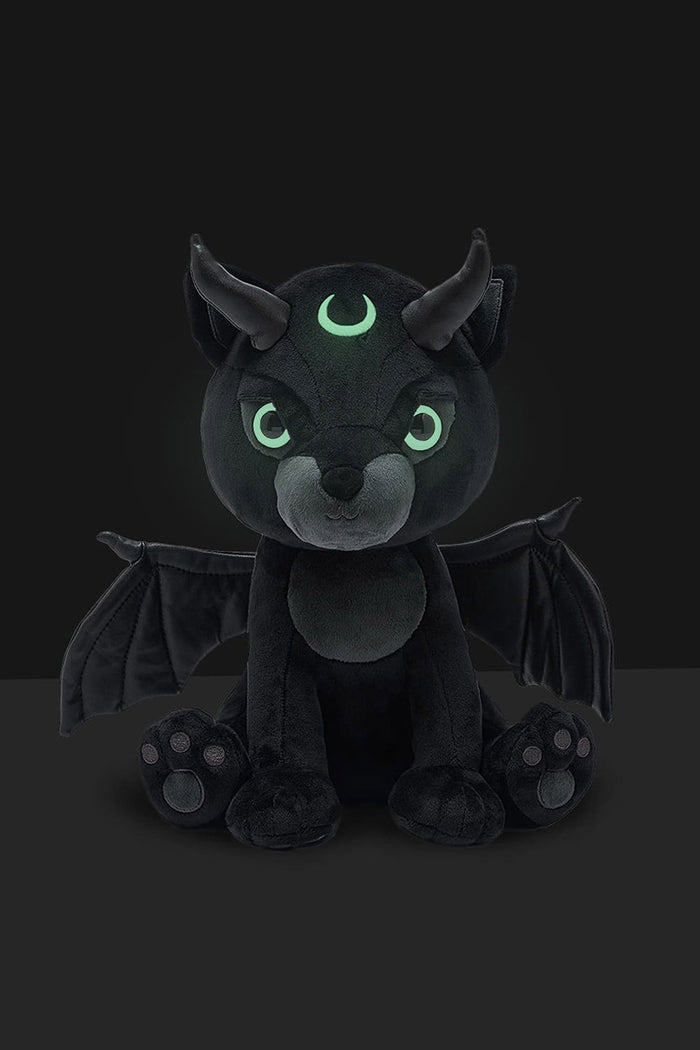 black bat glow in the dark plush toy