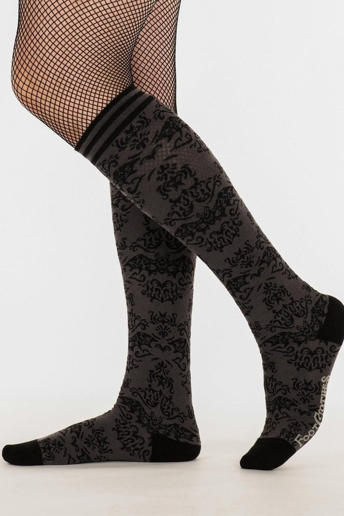 damask pattern knee-high socks socks