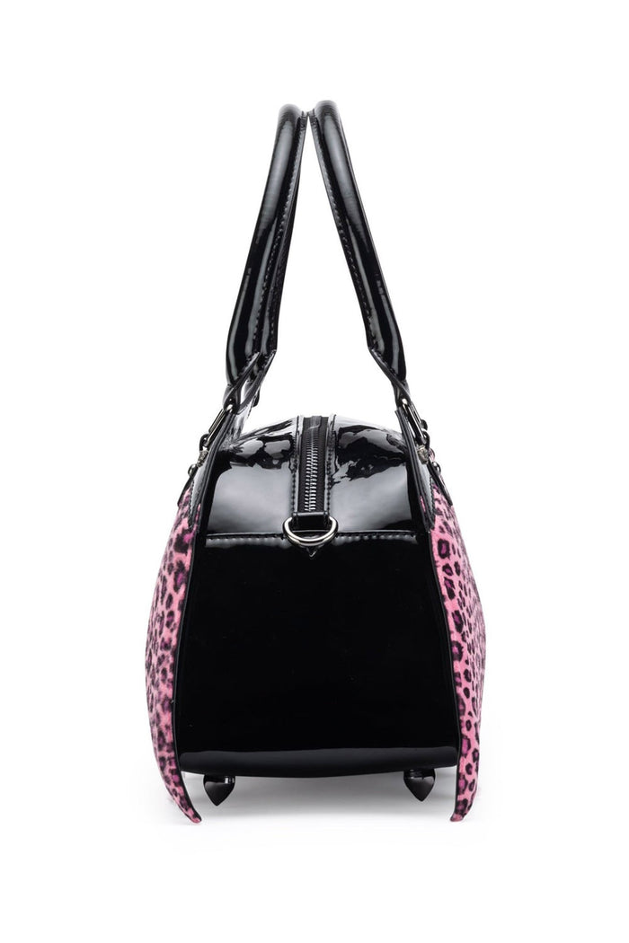 vintage goth inspired pink leopard handbag
