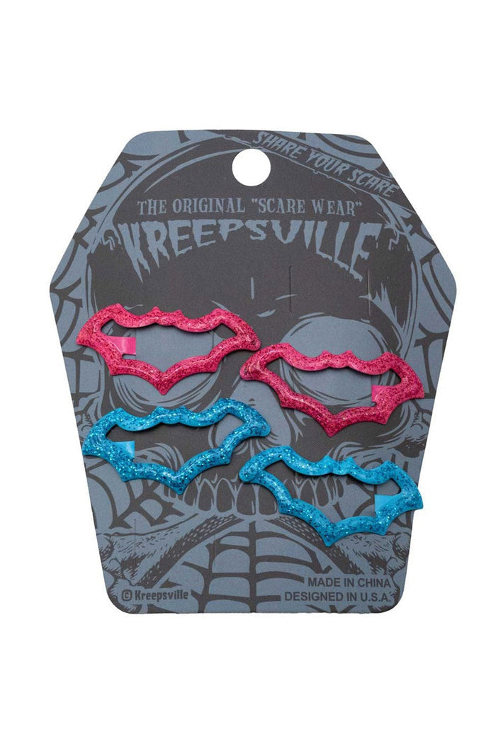 sparkle bat shaped hair clips