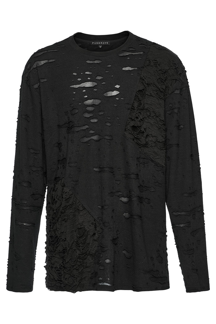 mens long sleeve ripped shirt