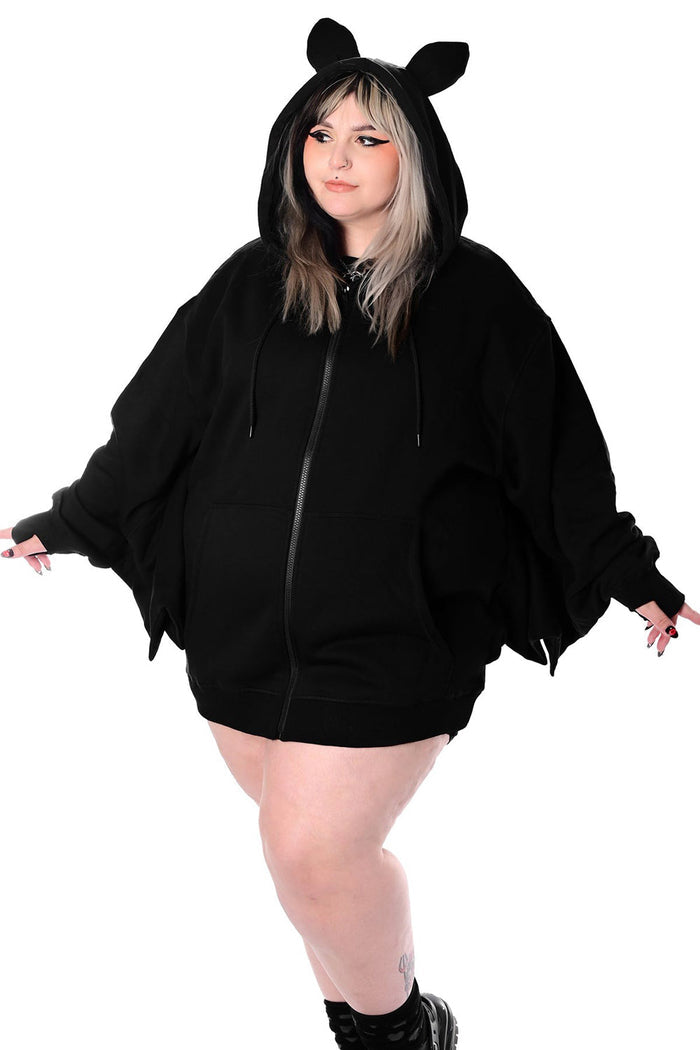 batwing sleeve hoodie jacket
