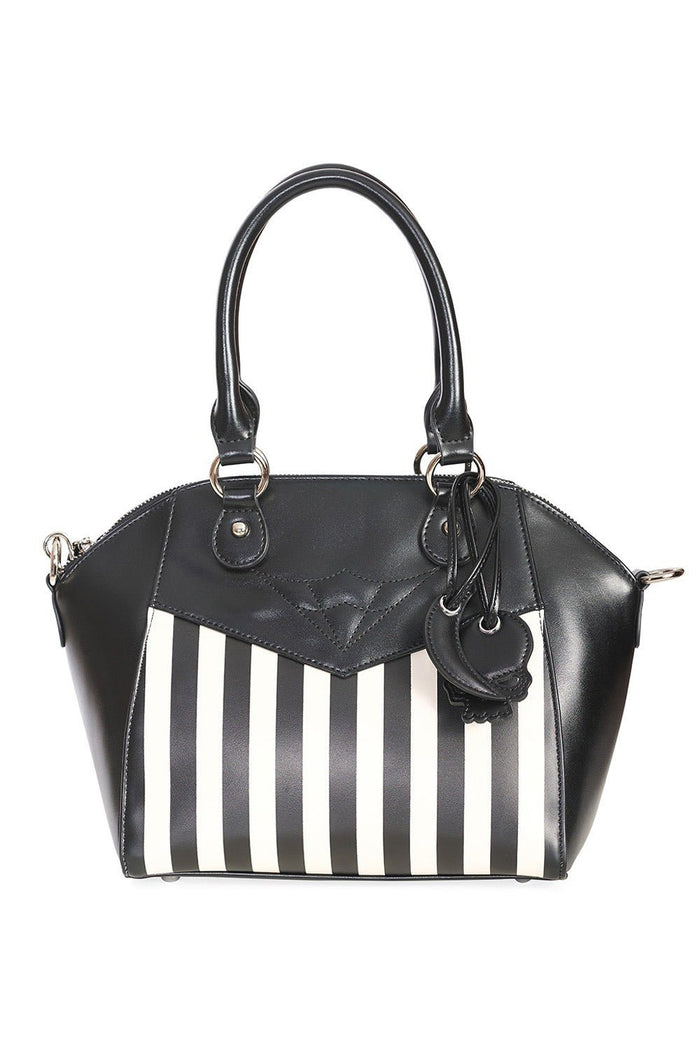 Beetle Spooks Striped Handbag - bags & wallets - VampireFreaks - Banned Apparel / Lost Queen