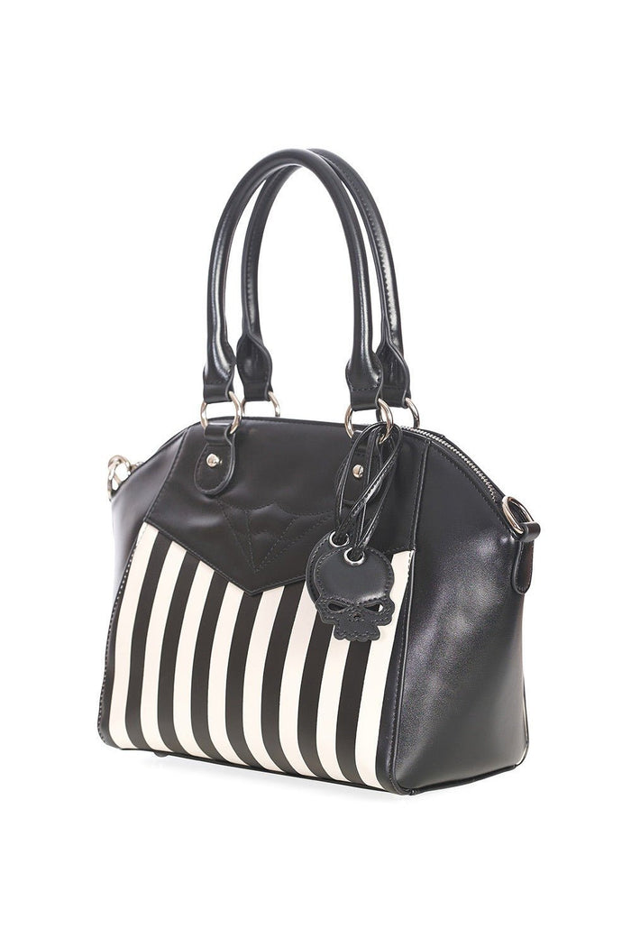 Beetle Spooks Striped Handbag - bags & wallets - VampireFreaks - Banned Apparel / Lost Queen