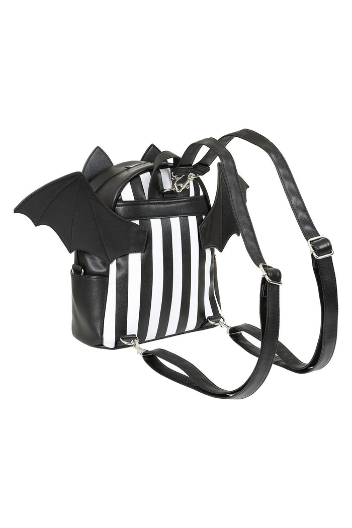 gothic small bat backpack with bat wings and ears