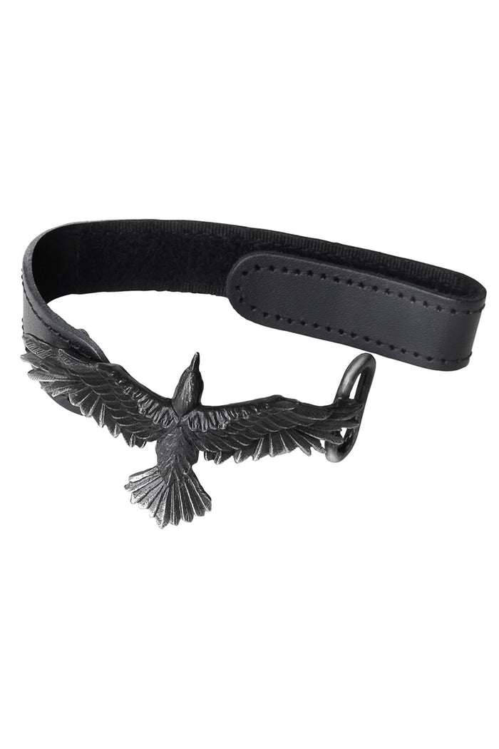 Viking raven bracelet made of leather