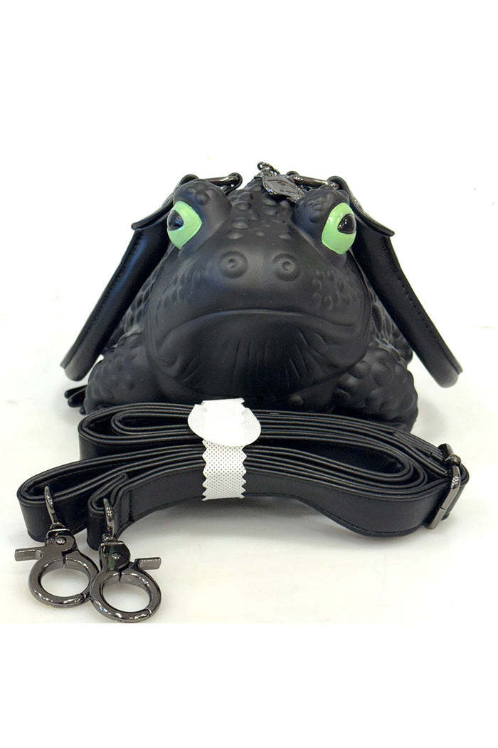 black toad handbag with adjustable shoulder strap