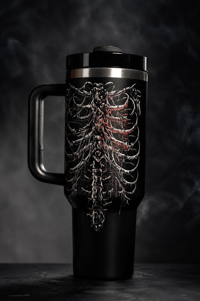 Bleeding heart skeleton tumbler from VampireFreaks