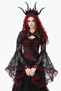 womens gothic black and red cardigan