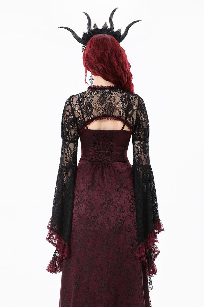 vampire gothic black and red cardigan