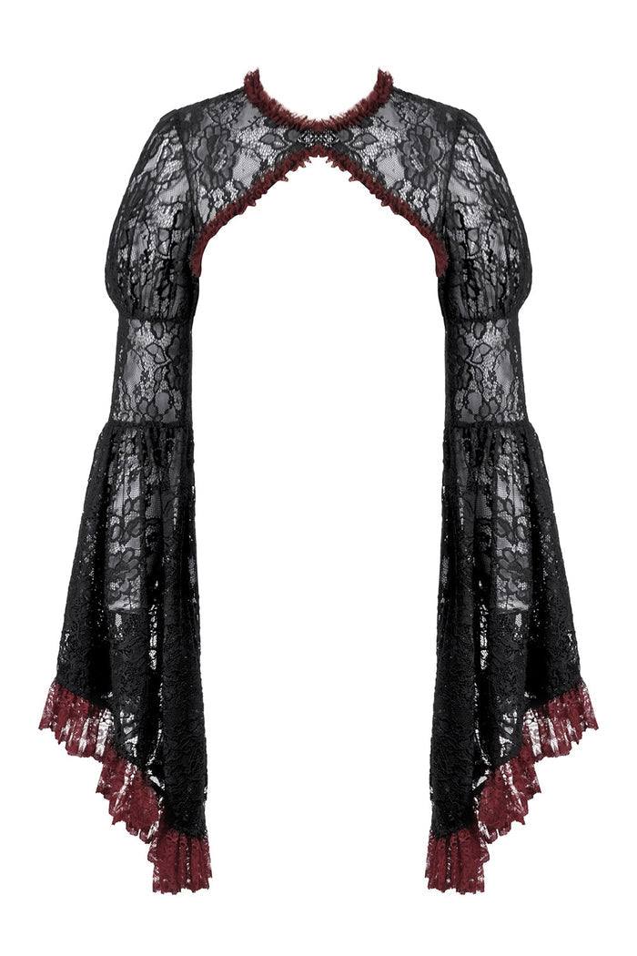 vintage gothic black and red cardigan