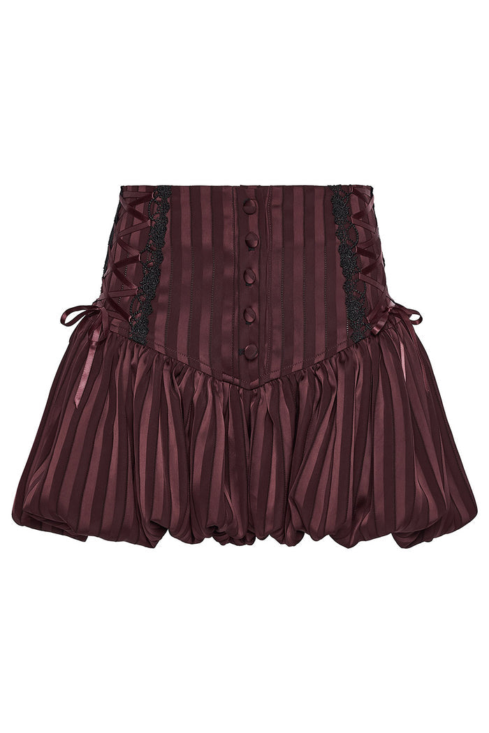 embroidered lace-up bloomer satin romantic shorts