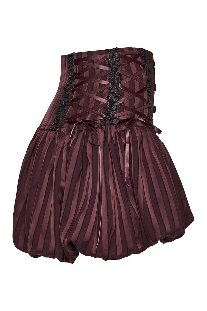 victorian embroidered lace-up bloomer shorts