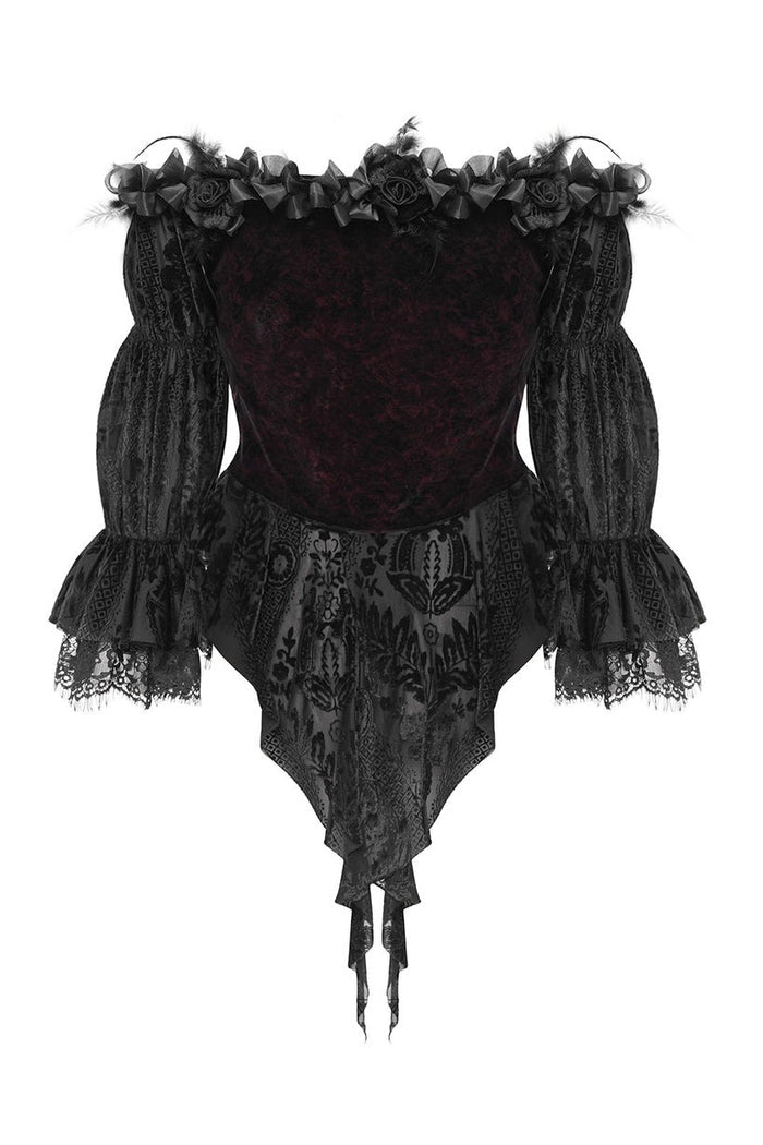 vintage inspired lace-up corset blouse