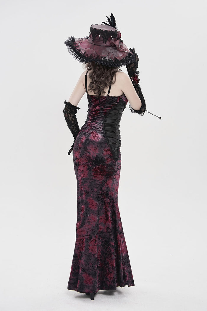 red and black victorian goth hat