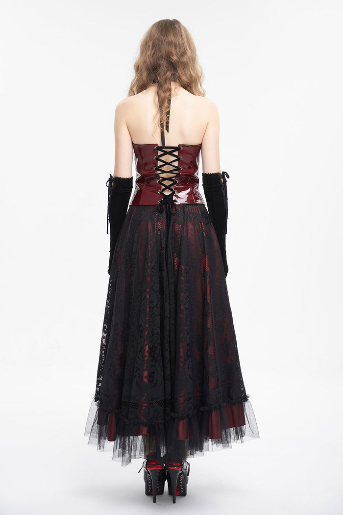 Goth corset top with lace