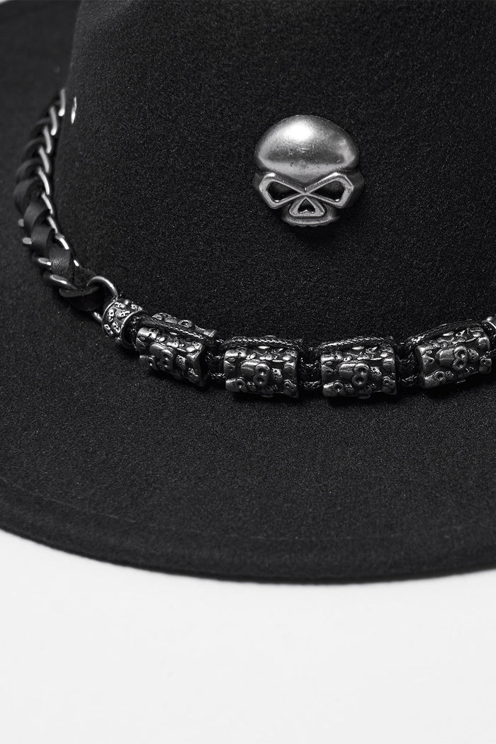skull mens western goth cowboy hat