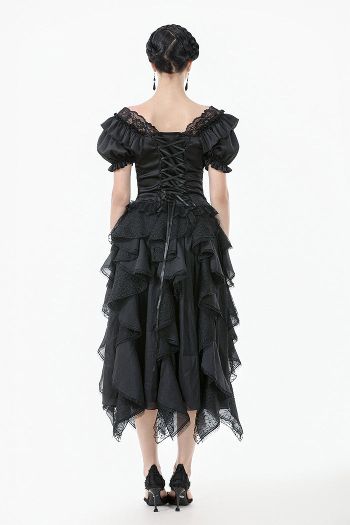 black witchy hem gothic skirt