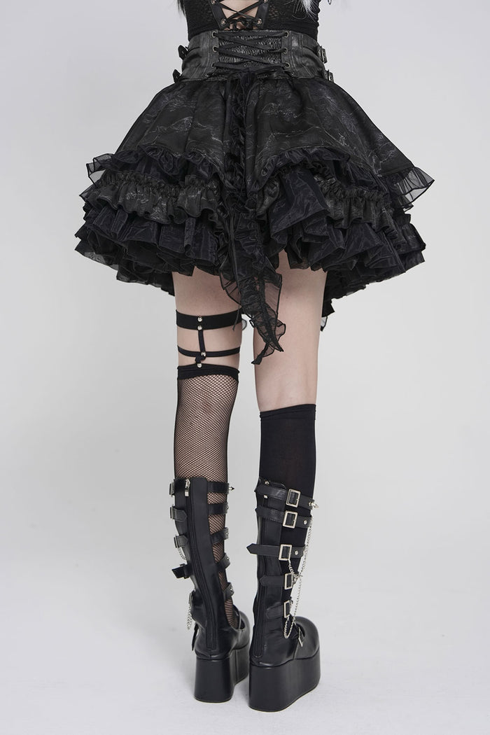 Layered corset waist goth skirt from Devil Fashion