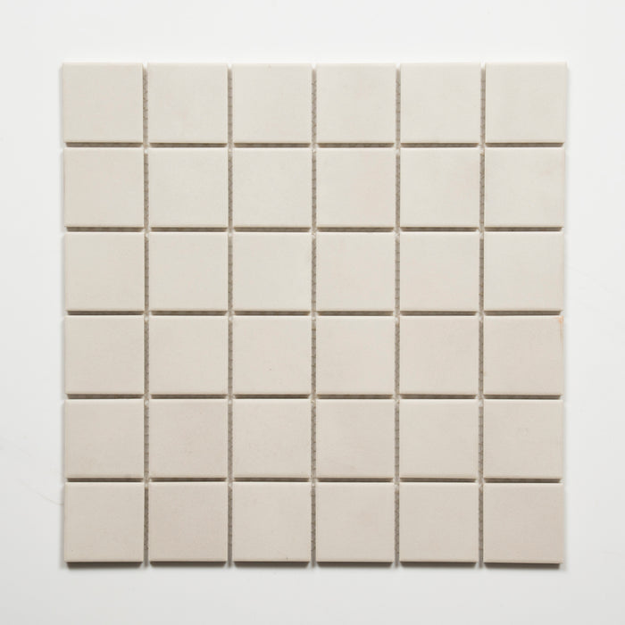 Single No Hand Briq Milk Unglazed Porcelain Mosaic Tile 48×48mm MOSBIUNG48 - The Blue Space