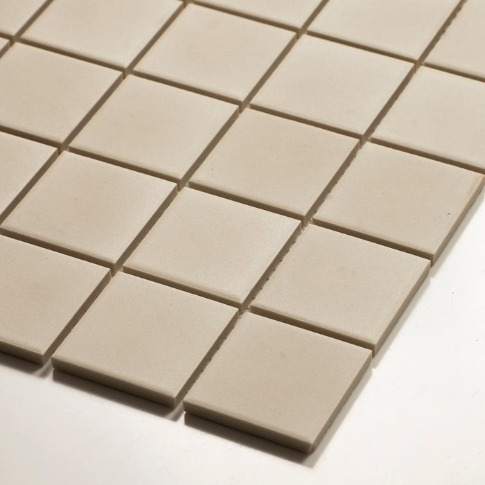 Oblique Briq Milk Unglazed Porcelain Mosaic Tile 48×48mm MOSBIUNG48 - The Blue Space