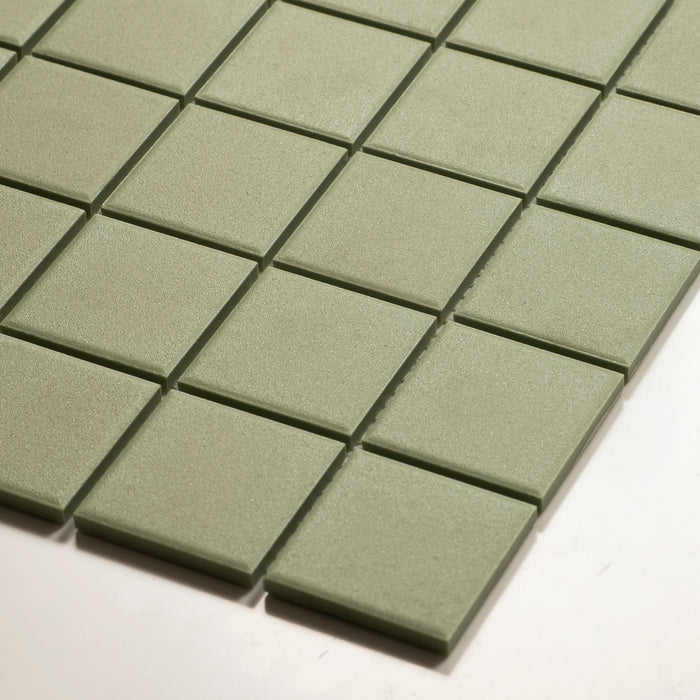 Oblique Briq Sage Unglazed Porcelain Mosaic Tile 48×48mm MOSOLUNG48 - The Blue Space