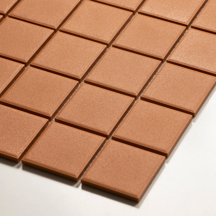 Oblique Briq Terracotta Unglazed Porcelain Mosaic Tile 48×48mm MOSPEUNG48 - The Blue Space