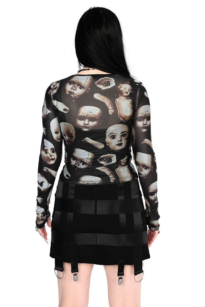 Creepy but cute mesh black top