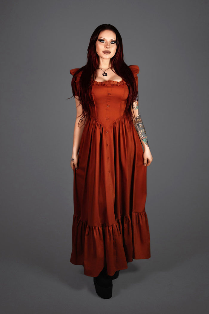 ruffle halloween orange dress