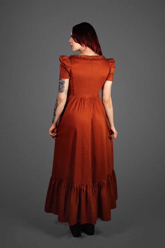 long maxi halloween orange dress